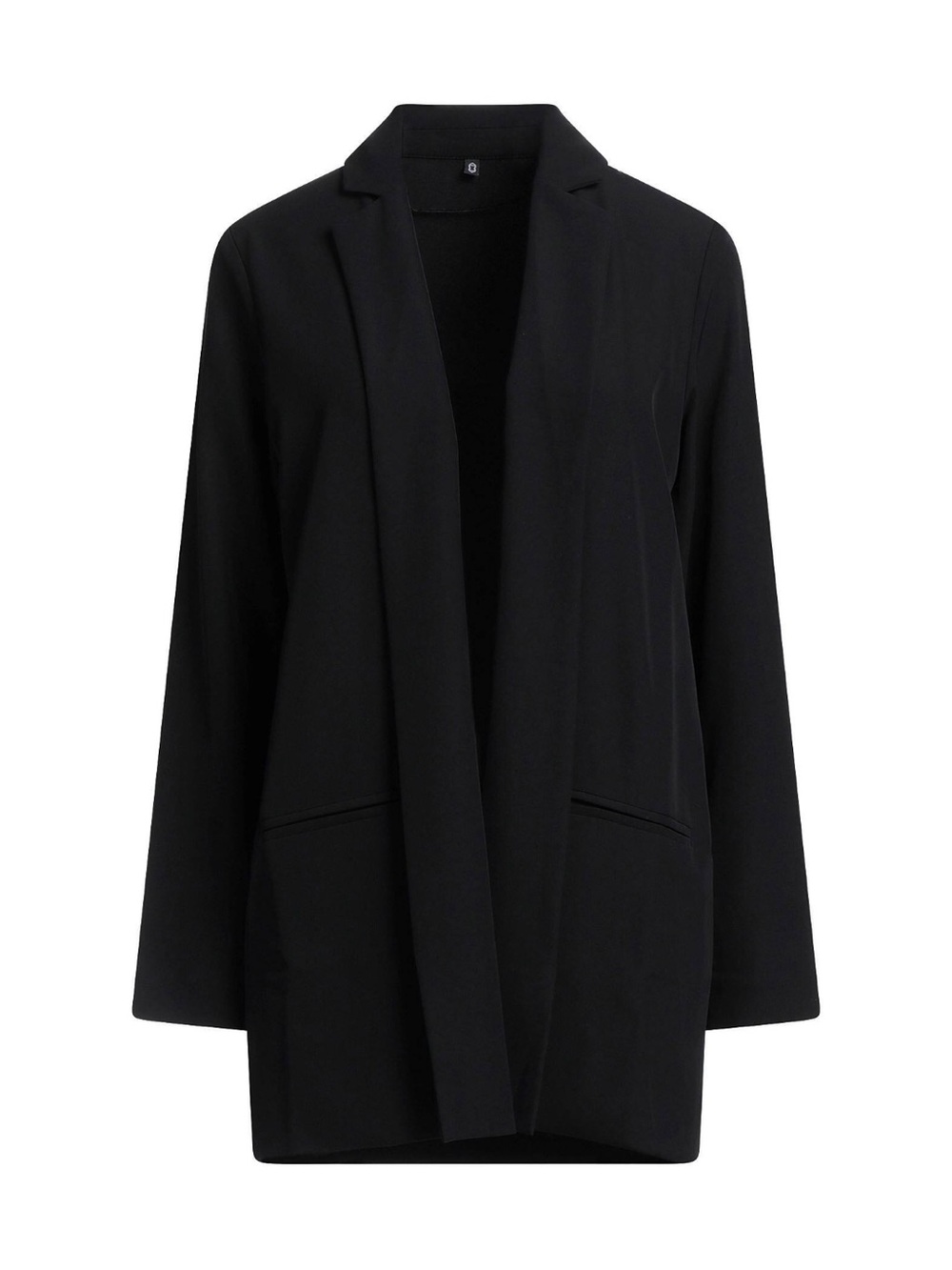 Ottod’ame Black Open Front Fluid Blazer Jacket Size 8